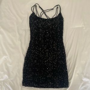 Lucy in the sky black sparkle dress